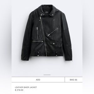 Zara genuine leather biker jacket